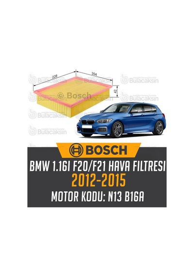 Bmw 1.16i F20f21 2012 - 2015 Bosch  Hava Filtresi