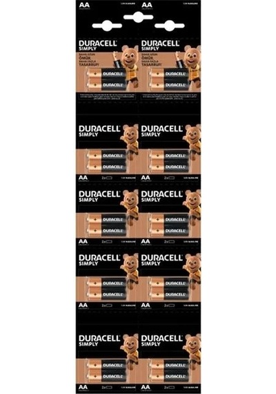 Duracell Alkalin 1.5 Volt Aa 20 Li Kalem Pil Lr6/mn150 - 174008