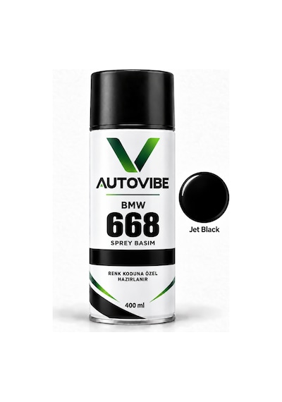 Bmw 668 Jet Black - Jet Siyah 2si1arada Çizik Giderici Sprey Boya - Sprey Basım