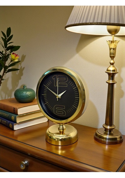 Büro Ev Ofis Hediyesi İçin 20x25cm Golden Siyah Masa Saati Diğer