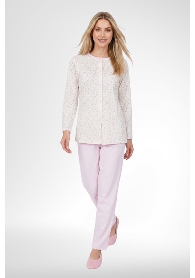 Mecit Pijama Mecit 6387 Pembe Büyük Beden Kadın Sabahlık Gecelik Pijama Takımı