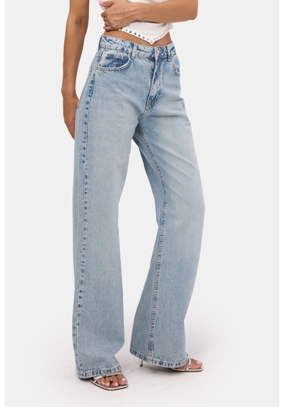 Kadın Açık Kot Doris 4s6-32 Straight Fit Yüksek Bel Denim Jean Kotrengid1
