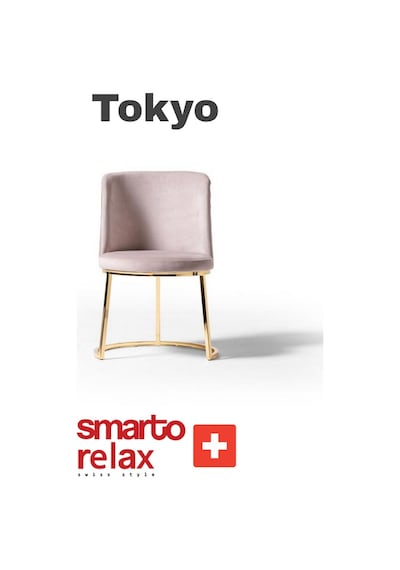 Smarto Relax Tokyo 2'li Yemek Masası Sandalye Seti - Metal Ayaklı, Pembe Kumaş Pembe