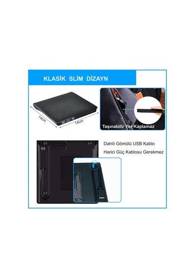 Hymark USB 3.0 Taşınabilir CD DVD Yazıcı Okuyucu