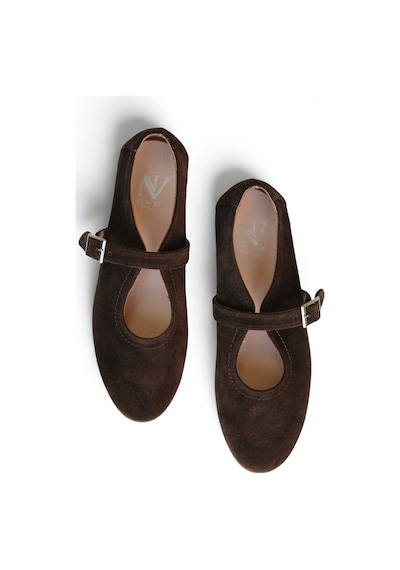 Ne&ve Shoes Kahve Süet Hakiki Deri Tokalı Babet Kahverengi