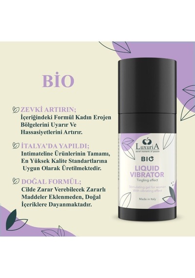 İntimateline Luxuria Bıo Sıvı Vibratör 15 Ml Kayganlaştırıcı Jel