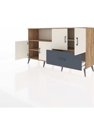 Hyperion Konsol 4 Raflı Tek Çekmeceli 4 Kapaklı 176x44x99 Çam-ayt Çam-aytaşı/antrasit Hyperion Konsol 4 Raflı Tek Çekmeceli 4 Kapaklı 176x44x99 Çam-ayt Çam-aytaşı/antrasit