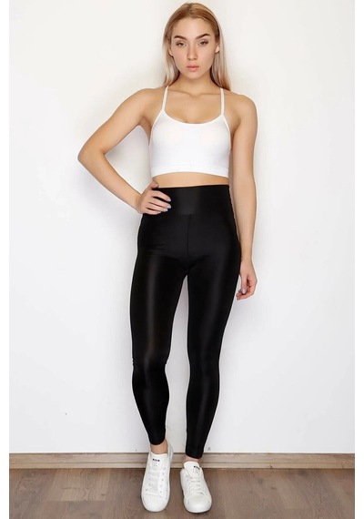 Parion Store Kadın Siyah Yüksek Bel Toparlayıcı Disko Taytsiyah Xl Siyah