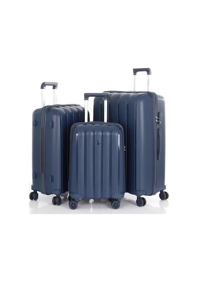 Mçs 3lü Set Kırılmaz Silikon Seyahat Valizi Bavulu V305 Laci Lacivert