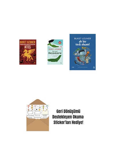 Uyumsuz Defne Kaman'ın Maceraları - Ateş + İki Yeşil Su Susamuru Midi Boy + Ah Bir Kedi Olsam + Okuma Sticker'ları