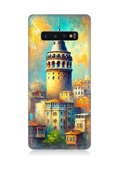 Samsung Galaxy S10 Uyumlu Galata Da Renkli Işıklar Desenli Silikon Kılıf Çok Renkli