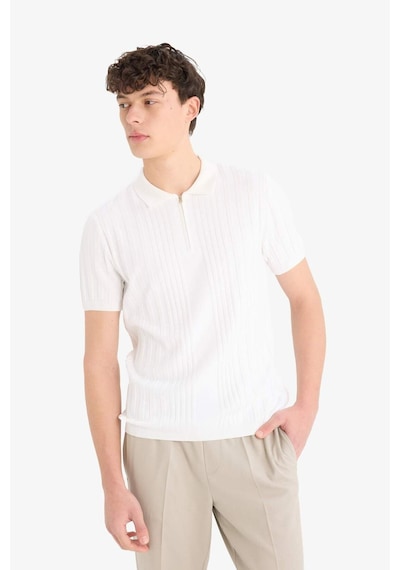 DeFacto Standart Fit Polo Yaka Yarım Fermuarlı Kısa Kollu Triko Tişört E3243AX25SPWT32