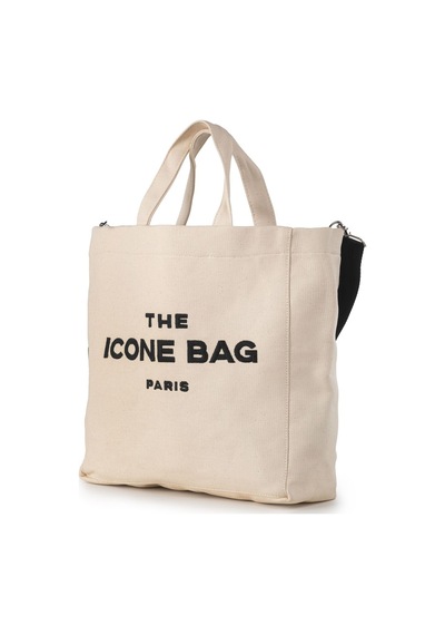 Icone Bej The Icone Bag Paris İşlemeli Tote Kadın Kol Çantası Ve Omuz Çantası Bej