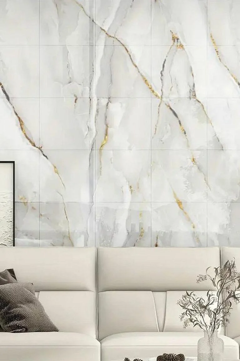 10 Adet 60x30 Pvc Esnek Duvar Paneli Altın - Gri