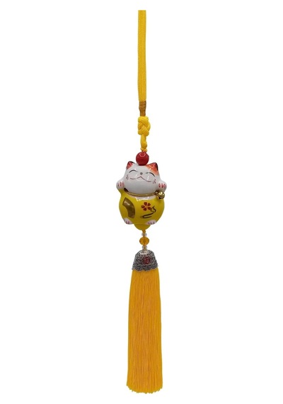 Feng Shui Maneki Neko Şans Kedisi Sarı No.1