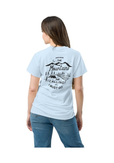 Wildstyle The Mountains Are Calling I Must Go Dağcı Baskılı Unisex Pamuklu Tişört Bebe Mavi