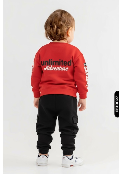 Xo Kids Erkek Çocuk Alt Üst 2li Kombin Takmı Set0380 Siyah