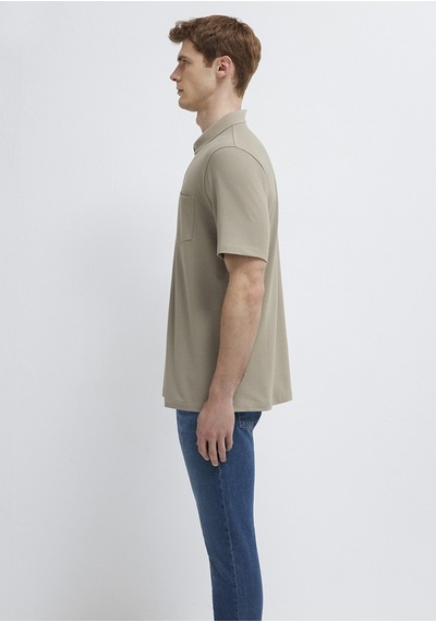 Mavi - Cepli Bej Polo Tişört 0613465-70352