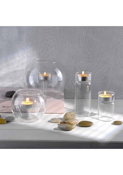 Pasabahce Globe Tealight Maxi Mumluk - 1 Adet Şeffaf