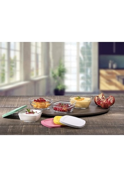 Paşabahçe Pudding 96840 Saklama Kabı Renkli 4'Lü 310 Cc
