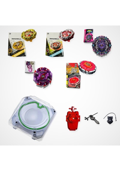 Beyblade Karışık Seri Set 5 Beyblade 3 Fırlatıcı 1 Arena - Bx00-02, Bx-02, B-169, B-151, Bb55