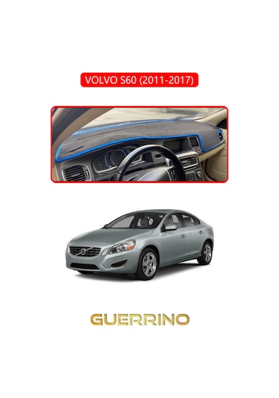 Volvo S60 2011-2017 Torpido Koruma Halısı Kırmızı Kenar