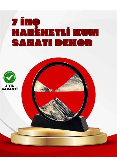 Rahatlatıcı Kum Sanatı Yuvarlak Cam Çerçeveli Hareketli Kum Resmi, Ofis Ve Ev İçin Etkileşimli Mas