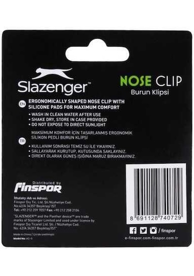 Slazenger Burun Klipsi Nose Clip Ac-5 Clear Şeffaf
