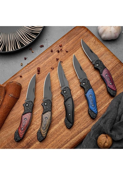 Valkyrie Mini Taktik Katlanır Çelik Outdoor Kamp Bıçak 15.8 Cm Kompakt & Dayanıklı Tasarım Kırmızı Kırmızı