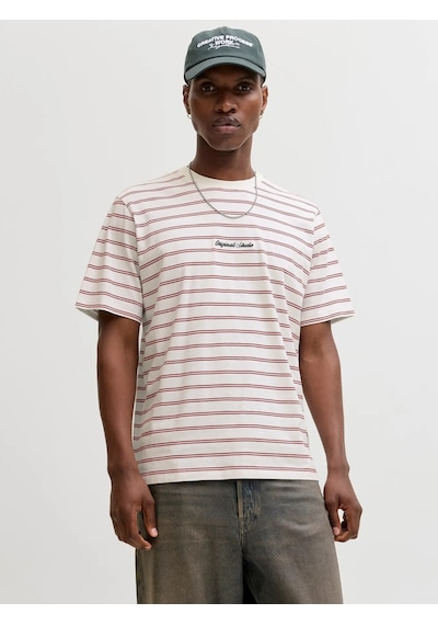 Jack & Jones Jack&jones Jornorrebro Stripe Tee Erkek T-shirt 12291021 Bordo
