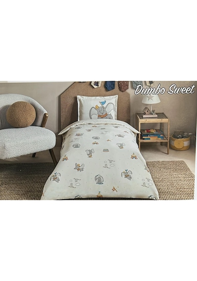 Özdilek Disney Ranforce Bebek Nevresim Takımı Dumbo Sweet Bej Beyaz
