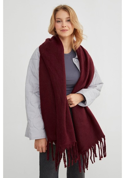 Fullamoda Basic Püsküllü Şal Bordo