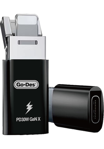 Go Des GD-CT029 PD30W GaN Teknolojili Type-C to Lightning & USB-A OTG Çok Yönlü Dönüştürücü Adaptör