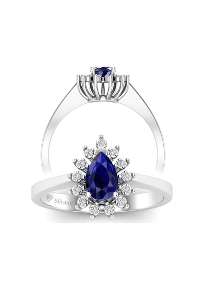 0,50 Karat Pırlantalı Safir Yüzük (464657143)