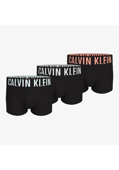 Calvin Klein Logolu Bel Lastikli Erkek Yeşil/gri/siyah 3'lü Boxer 000nb3775a Siyah