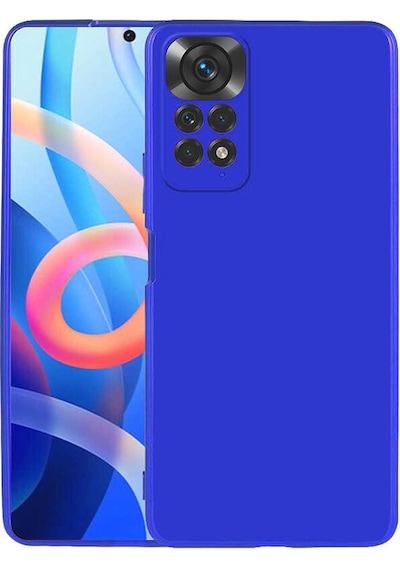 Kilifone - Xiaomi Uyumlu Redmi Note 11s Global - Kılıf Mat Renkli Esnek Premier Silikon Kapak - Saks Mavi