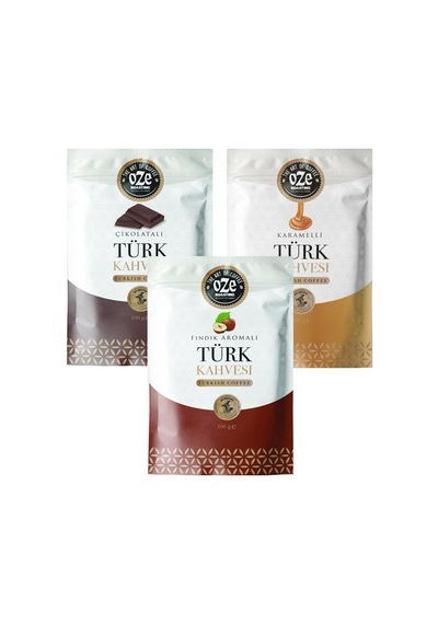 Oze Çikolata + Karamel + Fındık Aromalı Türk Kahvesi 3 x 100 G