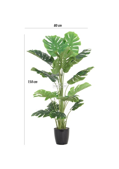 Yapay Deve Tabanı Ağacı Monstera Ağacı Gerçek Dokulu 16 Yapraklı 150 Cm