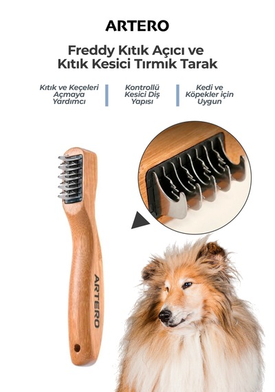 Artero Freddy 9 Bıçaklı Kedi Köpek Kıtık Kesici Tarak Düğüm Ve Keçe Açıcı Tırmık