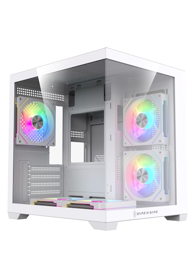 Game İn Game Cool Beyaz 5x12cm Argb Fanlı M.atx Akvaryum Kasa