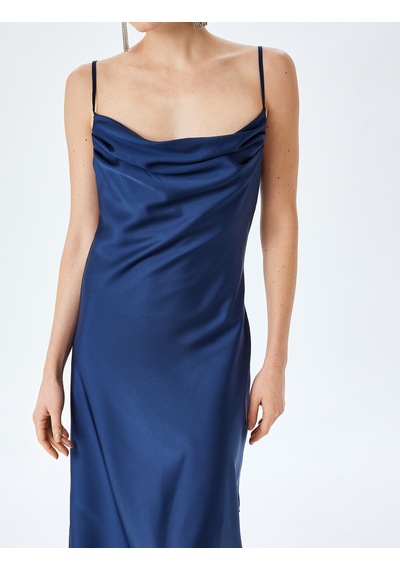 Koton İp Askılı Degaje Yaka Asimetrik Midi Slip Saten Elbise Lacivert 5sak80008fw Lacivert Koton İp Askılı Degaje Yaka Asimetrik Midi Slip Saten Elbise Lacivert 5sak80008fw Lacivert