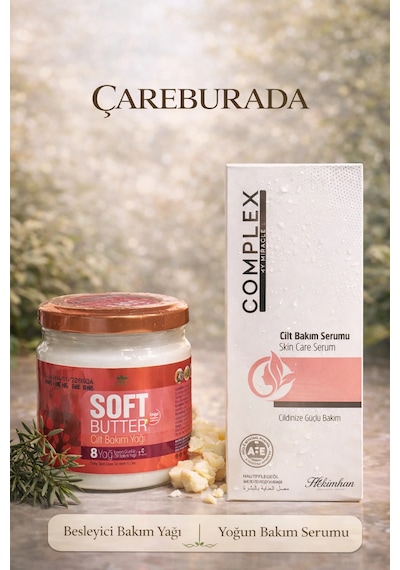 Çareburada Soft Butter Cilt Bakım Yağı 190 ML + Complex Cilt Bakım Serumu 125 ML