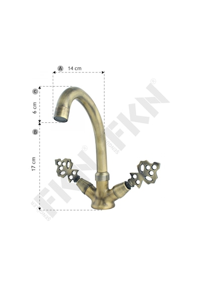 Fkn Klasik Osmanlı Kuğu Antik Lavabo Bataryası
