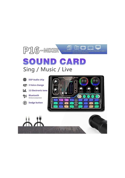 Ses Kartı Youtube Kick Podcast Ve Yayıncı, Ses Kartı, Dj Mikser, Taşınabilir Podcast Prodüksiyon Stüdyosu, Canlı Yayın, Kayıt, Oyun İçin Kondenser Ses Kartlı Mikrofon Mikseri P16-kd8 Ses Kartı Youtube Kick Podcast Ve Yayıncı, Ses Kartı, Dj Mikser, Taşınabilir Podcast Prodüksiyon Stüdyosu, Canlı Yayın, Kayıt, Oyun İçin Kondenser Ses Kartlı Mikrofon Mikseri P16-kd8