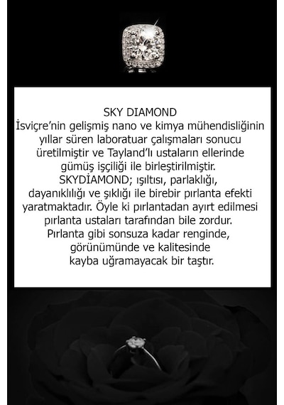 Sky Dıamond Gümüş Rose Altın Kaplama Yedi Taş Yüzük 16