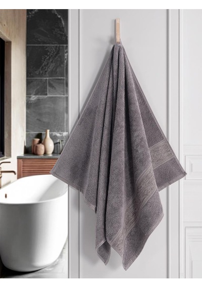 %100 Cotton Saç Havlusu Maura 70x140 Cm Gri