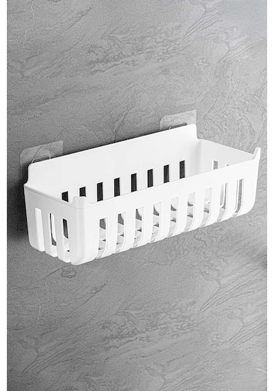 Primanova Flores Banyo Seti + Yapışkanlı Raf Beyaz