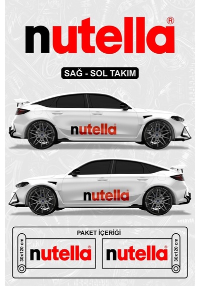 Nutella Sticker - Yan Gövde Sticker Kırmızı - 850196895