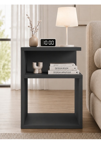 Mino Antrasit Gri Komodin Modern Yan Sehpa Başucu Dolabı Koltuk Yanı Sehpası Çok Amaçlı Komodin Mino Antrasit Gri Komodin Modern Yan Sehpa Başucu Dolabı Koltuk Yanı Sehpası Çok Amaçlı Komodin