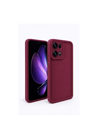 Oppo Reno 13 Pro Uyumlu Kamera Çıkıntılı Mat Silikon Telefon Kılıfı Bordo